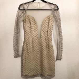 TOBI Mesh Embellished All-Over beaded dress